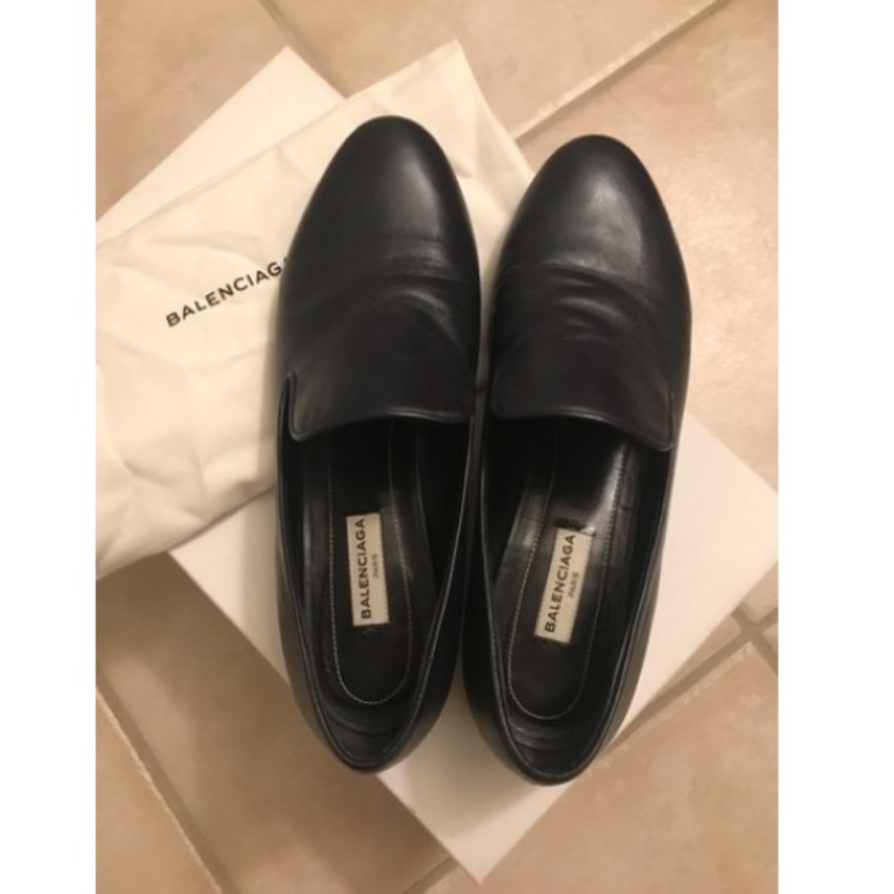 Balenciaga Navy Smoking Slippers with Studs - Picture 4 of 7